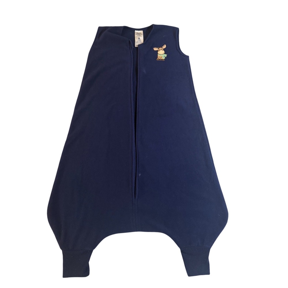 HALO SleepSack Early Walker Big Kids Fleece Wearable Blanket Navy Moose 4-5T